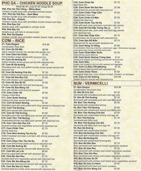 pho empire menu|Menus for Pho Empire .